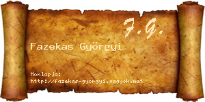 Fazekas Györgyi névjegykártya